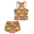 thumbnail image 5 of Xoenoiee Tropical Palm Tree Sunset Print Summer Tankini Swimsuits for Girls Two Piece Bathing Suits Bikini Swim Tank Tops with Graphic Boyshorts Swimwear Sets, 14-15 Years, 5 of 7
