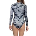 thumbnail image 5 of JoveMarine Women's Long Sleeve Wetsuit Printed Zipper Rash Guard One Piece Swimsuit for Diving Surfing Swimming Bathing Suit For Womens Swimsuits Gray L, 5 of 8