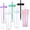 Colorful Lids, variant on 6 Pack 24Oz Snow Globe Tumblers, Double Wall Acrylic Pre Drilled Snow Globe Cup with Hole Stopper for Snowglobe Glitter DIY, Plastic Snowglobe Tumbler, Colorful Lids
