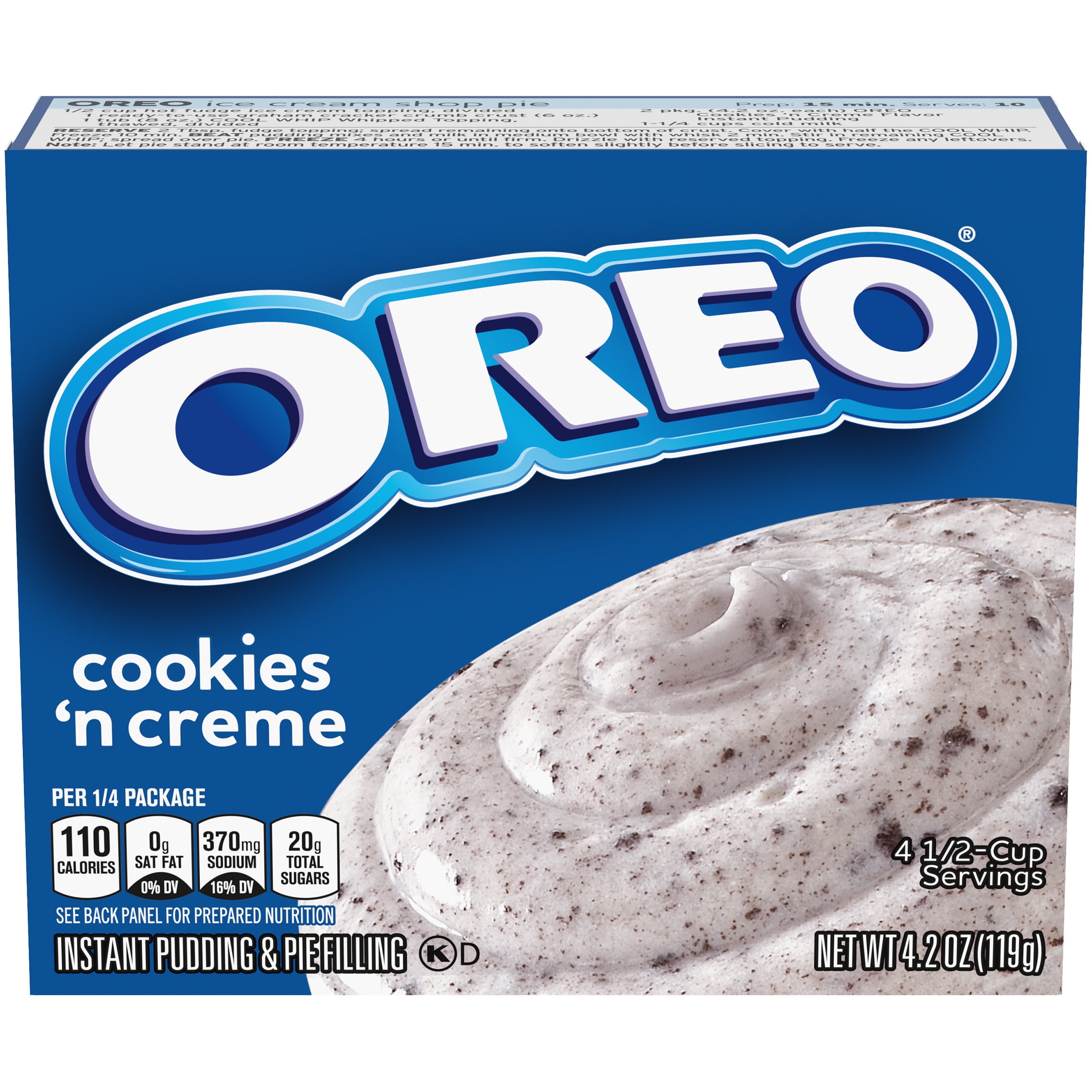JellO Oreo Cookies 'n Creme Instant Pudding & Pie Filling Mix, 4.2 oz