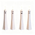 thumbnail image 3 of 2026 4PCS Halloween Ghost LED Taper Candles, Light Sensor Auto On/Off Ghost Flameless Candlesticks, 24cm Decorative Battery Operated Candles for Table Mantel Party Home Decor, 3 of 8