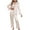 Beige, variant on Uaswgudfs ​Women Pajama Set Silky V-Neck Long Sleeve Loose Straight-Leg Relaxed Fit​