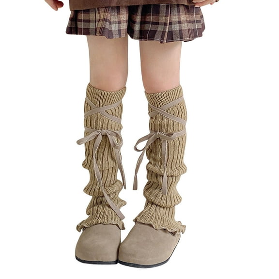 lnmuld Girls Socks Knitted Leg Warmers for Girls High Knee Loose Socks Comfortable Stretchable Winter Fall Fashion Accessories Size:One Size