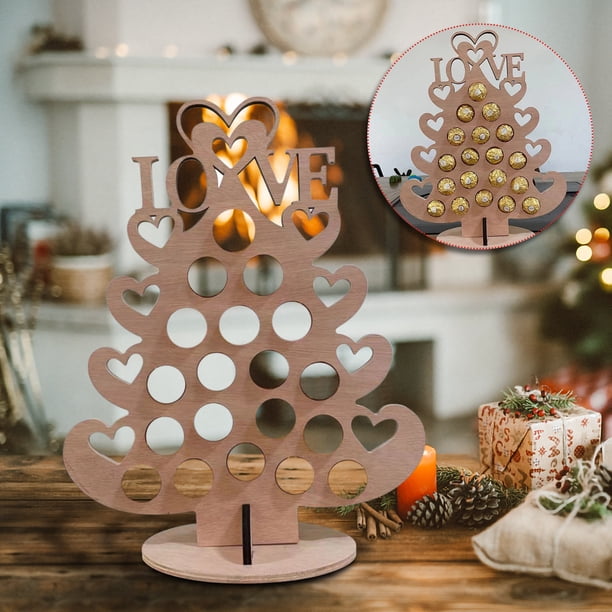 Marco de chocolate con forma de corazón de madera para decoración de bodas