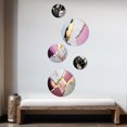 thumbnail image 3 of Designart "Pink-Tinged Geode Abstraction V" Abstract Marble Metal Wall Art Set of 5 Piece, 3 of 5