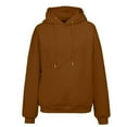thumbnail image 5 of Womens Trendy Sweatshirts Pet Pouch Hoodie Loose Casual Drawstring Hooded Pullover Tops with Front Big Pocket (2XL, Brown), 5 of 5