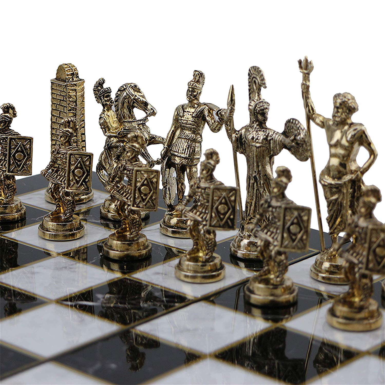 Only Chess Pieces Historical Metal Chess PiecesRome Figures Medium Size King 