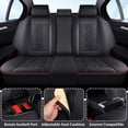 thumbnail image 2 of Fit for Ford Ranger 2024 Seat Cover, Black and Red Line Car Seat Covers, PU Leather Full Set of 5 Seats Retain Seatbelt Port Protect and Upgrade Seats, Only for Crew Cab and XLT,XL,LARIAT, 2 of 6
