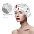 thumbnail image 4 of Easygdp Nautical Lighthouse Sailboat Shower Caps for Women, Double Waterproof Layers Shower Cap, Quick Drying Bath Hair Cap Reusable, 4 of 9