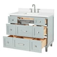 thumbnail image 4 of Ariel Monroe 43 Inch Single Rectangular Sink Bathroom Vanity With Pure White Quartz Countertop 1.5 inch Edge In Grey, 4 of 7