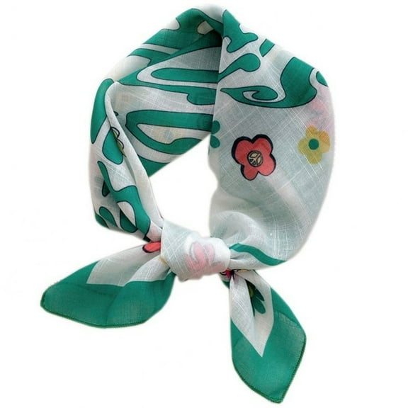 vlrwzc Cotton Linen Women Square Scarf Bandana Flower Printed Foulard Neck Silky Square Bandana Shawl Gift For Lady Hijab Accessory