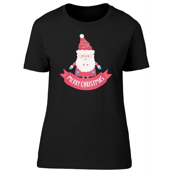 Cute Santa Merry Christmas Tee Women's -Image by Shutterstock