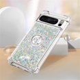 thumbnail image 4 of for Google Pixel 8 Pro Luxury Glitter Case for Women Girls, Sparkle Flowing Clear Quicksand Soft TPU Liquid Case Cover with Bling Diamond Ring for Pixel 8 Pro -Silver, 4 of 13