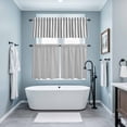 thumbnail image 3 of Black Striped Kitchen Curtains, Black White Stripes Farmhouse Kitchen Curtains and Valances Set of 3, Light Filtering Tailored Tier Curtain 36 Inch Length Drapes for RV Cafe Bathroom Bedroom, 3 of 8