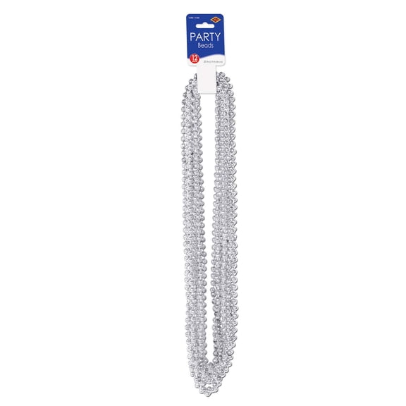 Beistle Small Bead Necklaces, Silver