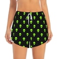 thumbnail image 2 of Logiee Green Monster Print Women 2 in 1 Running Shorts,High Waisted Athletic Shorts,Gym Workout Shorts with Liner Pockets-Large, 2 of 7