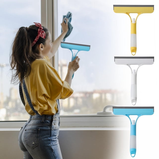 Window Cleaning Kit under $5! CQCYD 3 in 1 Window Cleaner, Glass Scraper with Squeegee and Sprayer, Household Cleaning Tool for Mirrors Tiles, No Streak Glass Cleaning Brush, Multi Function