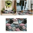 thumbnail image 2 of Corridor Stone Patterned Carpet 3D Pebble Design Entrance Mat Washable Floor Rug Bathroom Bedside Kitchen Non, 2 of 6