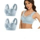 thumbnail image 1 of WILLBEST Brasier Mujer Sin Varilla Conjunto De 2 Camisetas Sin Tirantes De Encaje Para Mujer, Talla Grande, Con Fruncido Lateral Fino Y Ajustable, Talla 109, 1 of 3