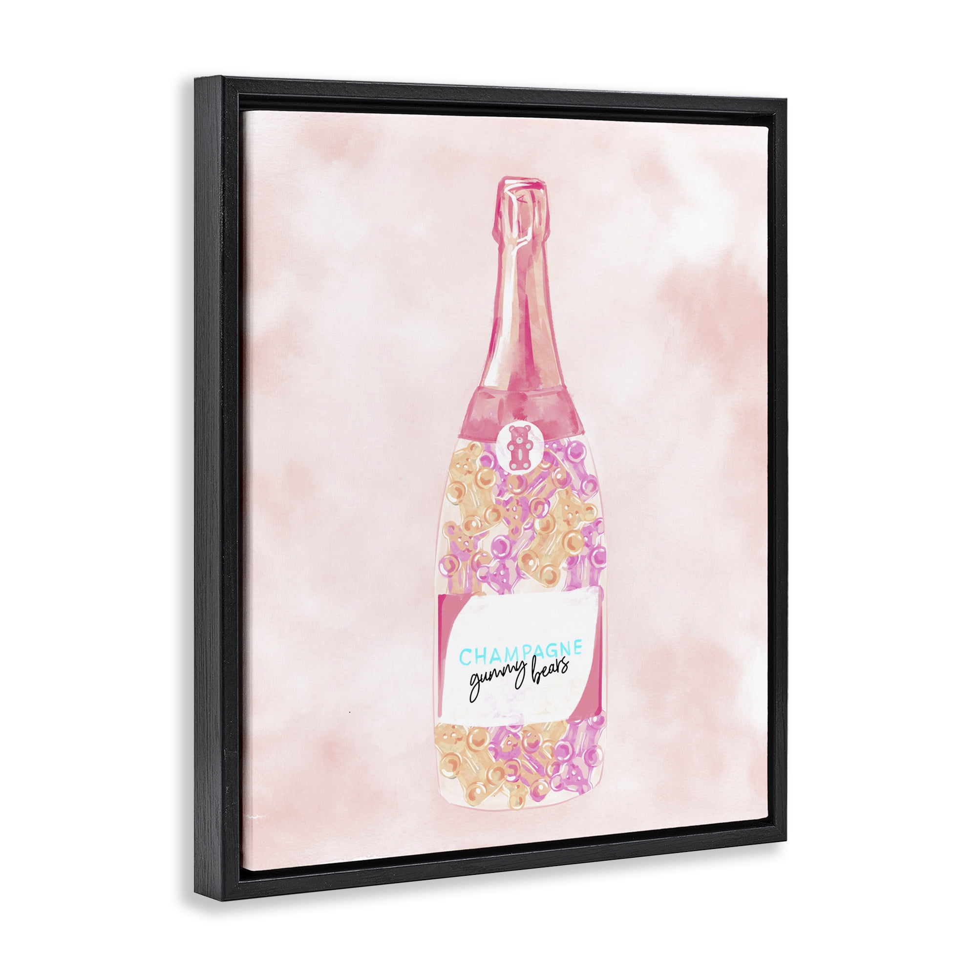 Stupell Industries Candy Filled Champagne Food & Beverage Painting Black Floater Framed Art Print Wall Art, 25 x 31
