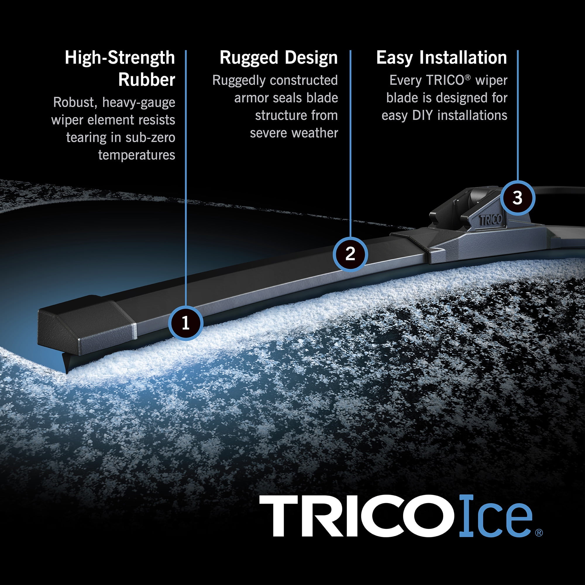 TRICO 35-200 Beam Blade Winter Wipers for Snow & Ice fit Nearly Any Wiper Arm Attachment Bulk WINTER Wiper Blades for Fleets & Service Repair Shops 20 5-Wiper Factory Master Case 