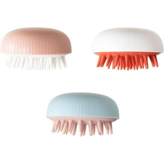 Scalp Massagers 3Pcs Hair Scalp Massager Shampoo Brush Hair Scrubber Brush Exfoliating Brush for Girls Women and Kid Hair Washing Dandruff Brush Dry Hair Shampoo