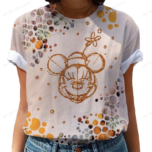 Disney Mickey Minnie Mouse T Shirt Fashion Women New Harajuku Ulzzang T Shirt Female T Shirts Summer Short Sleeves Woman Clothes160 Gao Jinjia LED