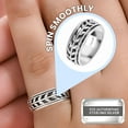 thumbnail image 4 of Fidget Rings Spinner Ring for Women - Spinning  Anxiety Ring for Men - Wedding Band 925 Sterling Silver Platinum Plated Leaf Floral Jewelry Stress Relief Size 9  Christmas Gifts, 4 of 9