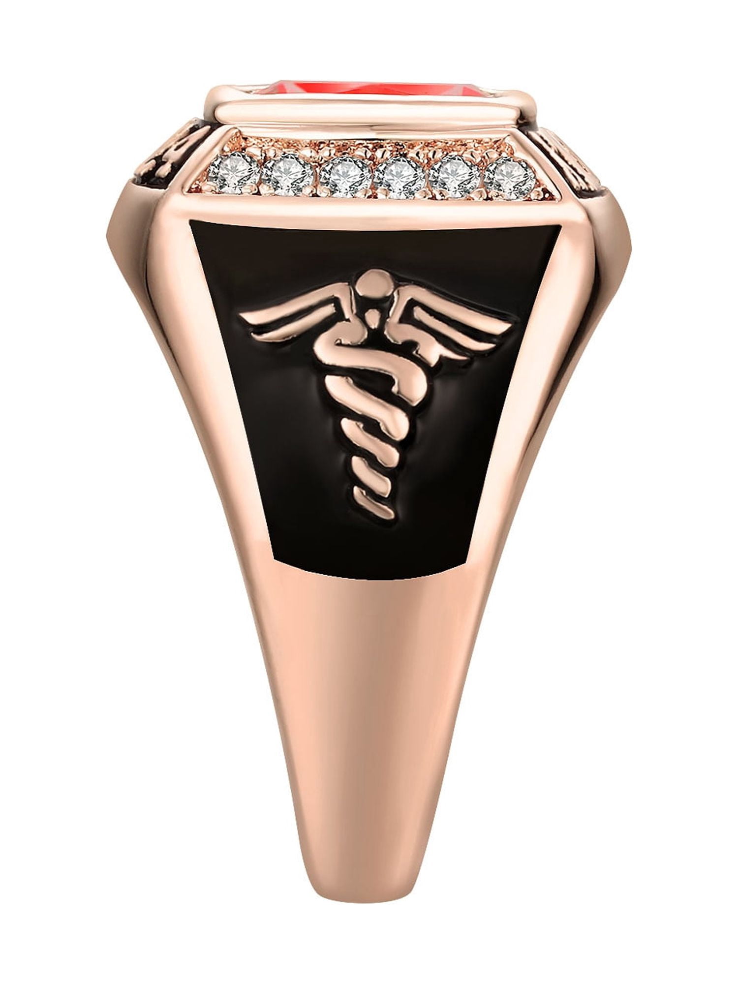 Order Now for 2025 Graduation, Freestyle Women's CZ Square Birthstone Class Ring, Personalized, High School or College