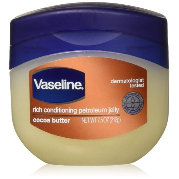Vaseline Rich Conditioning Petroleum Jelly, Cocoa Butter 7.5 Ounce (Pack Of 8)