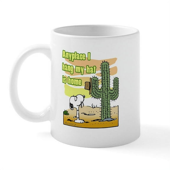CafePress - Cactus Home Large Mug - 11 oz Ceramic Mug - Novelty Coffee Tea Cup