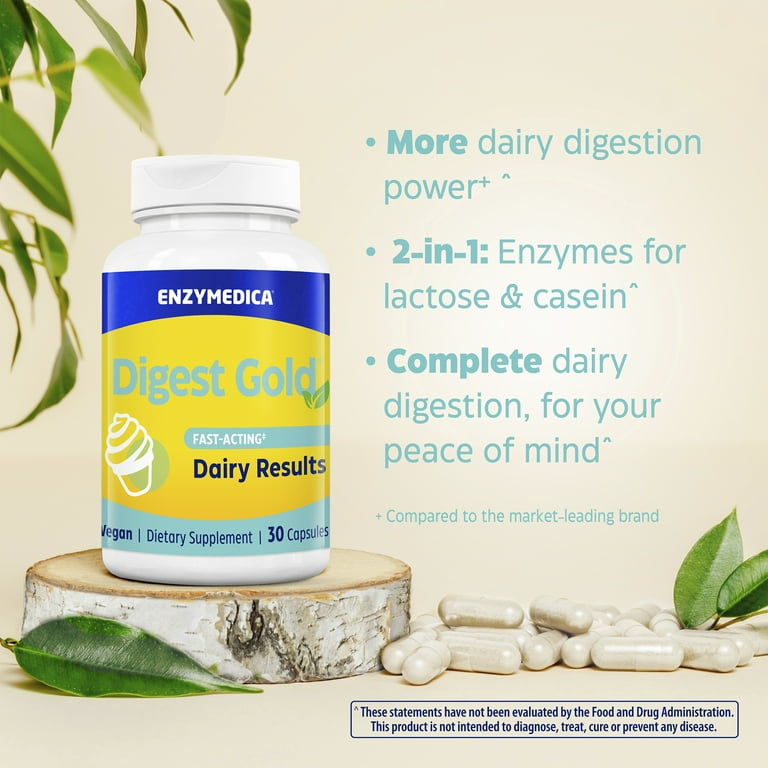 Enzymedica Digest Gold Fast-Acting Dairy Results for Full Dairy