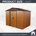 thumbnail image 4 of CarButler 8x6ft Metal Outdoor Storage Shed with Lockable Sliding Doors for Garden Backyard Patio Lawn Coffee, 4 of 7