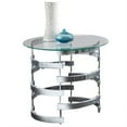 thumbnail image 3 of Steve Silver Tayside Rumfelt Round Glass Top End Table in Chrome, 3 of 3