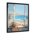 thumbnail image 2 of Designart "California Shoreline Coastal Serenity III" Coastal Framed Wall Art - Coastal Green Coastal Windows Bedroom Framed Canvas Wall Art, 2 of 6