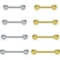 thumbnail image 1 of Glaciersei Nipple Rings Tongue Rings Stainless Steel 14G Straight Barbells Piercing Jewelry, 1 of 5