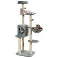thumbnail image 1 of Gymax 56.5'' Multi-Level Cat Tree Kitten Climbing Tower w/Sisal Post & Spacious Perches, 1 of 10