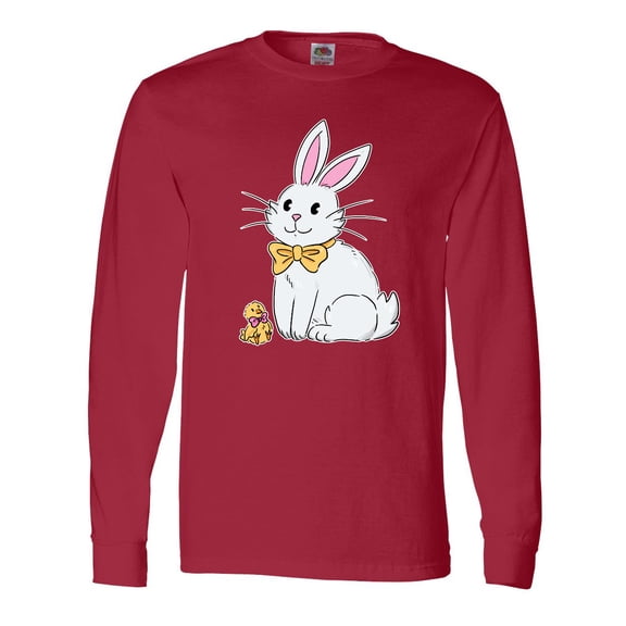 Inktastic Easter Cute Bunny and Chick Long Sleeve T-Shirt