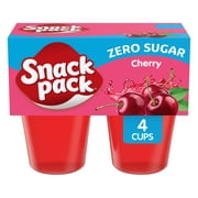 Snack Pack Zero Sugar Cherry Flavored Juicy Gels, 3.25 oz Snack Cups, 4 Count
