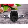 thumbnail image 1 of Oval Shape Gemstone Promise Ring 1.75 Carat Black Diamond Moissanite Engagement Ring Anniversary Gift On 10k White Gold Art Deco, 1 of 5