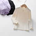 thumbnail image 4 of Toddler Baby Girls Knit Sweater Kids Ruffled Turtleneck Long Sleeve Fall Winter Warm Sweaters Pullover Tops 2-7 Years, 4 of 5