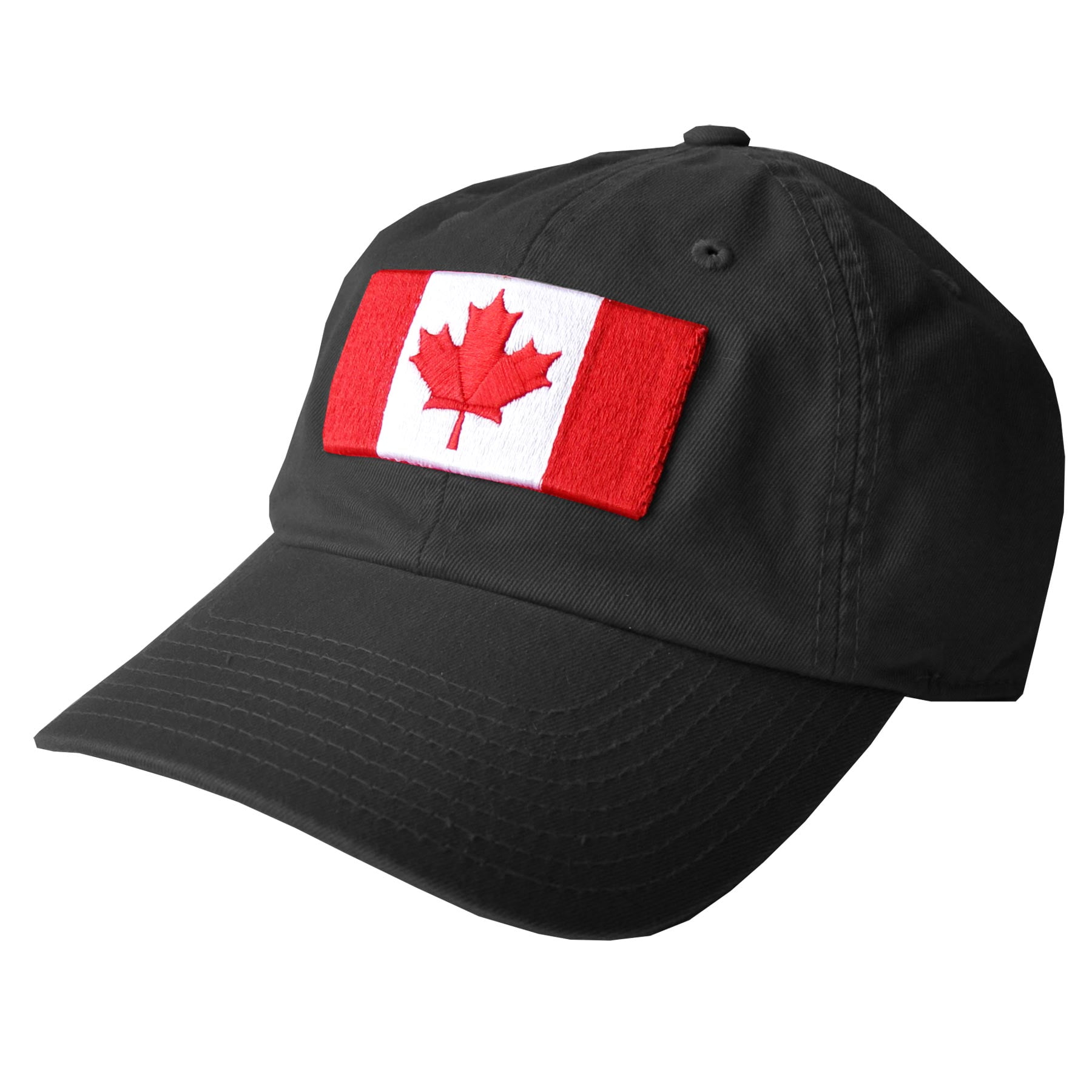 Canada Flag Relaxed Fit Cap (Black) Adjustable Wright and Ditson