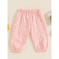 thumbnail image 2 of FEORJGP Little Girls Boys Casual Pants 0 6M 12M 18M 2T 3T Toddler Baby Classic Checkered Long Trousers Elastic Waistband Adorable Sweatpants Kids Infant Girl Boy Fashion Comfy Daily Bottom Pants, 2 of 6