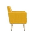 thumbnail image 5 of S-HOME Modern Velvet Armchair Single Sofa in Gold Legs and Tufted Design for Living Room or Bedroom, orange-yellow, 5 of 6