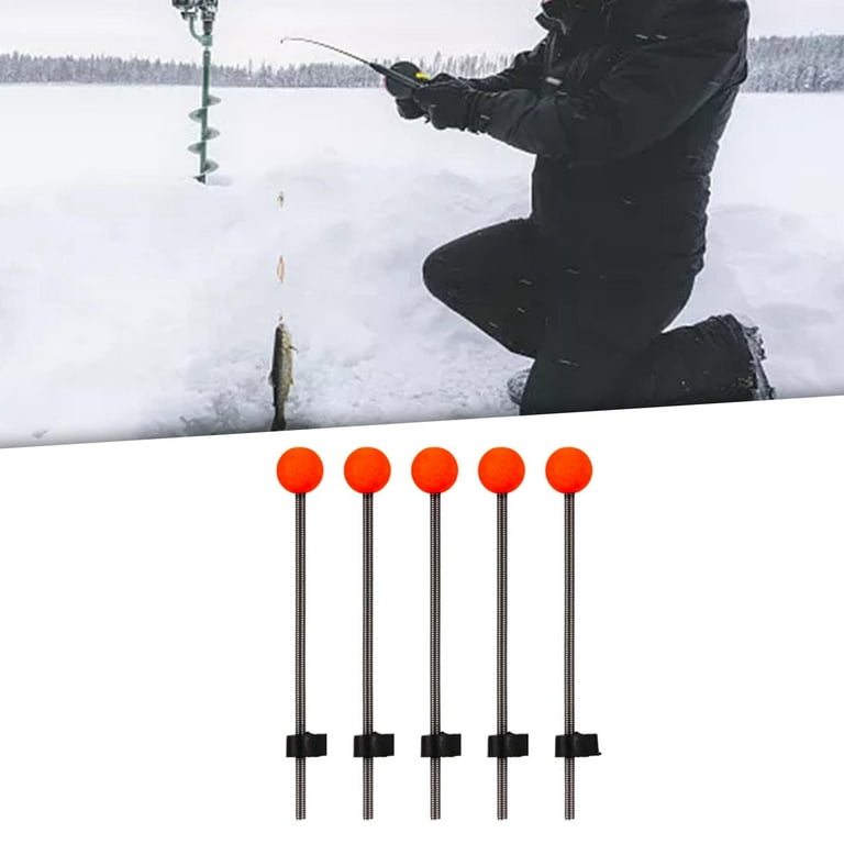 5 Pieces Ice Fishing Rod Top Tip Metal Lightweight Strong Durable Easy Using Red Small, Men's