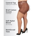 thumbnail image 3 of MeMoi Plus Size Curvy Ultra Sheer Control Top Pantyhose - Womens - Female, 5X-6X, French Coffee, 3 of 12
