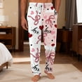 thumbnail image 2 of LWavelet Mens Heart Print Lounge Pants Elastic Waist Soft Sleep Pants Light Brown S, 2 of 6