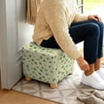 thumbnail image 5 of SCRAWLGOD St. Patrick's Day Shamrock Print Green Beige Stretch Ottoman Cover Square Ottoman Slipcovers for Foot Stool & Folding Storage Furniture Cover with Elastic Bottom for Home Decor, 5 of 7