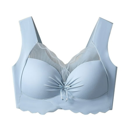 HYSYSB Sports Bras for Women balconette Bras for Women bras for Women seamless Bra high Support Bras for Strap Full Coverage Up Bras No Underwire Wireless Bras bralettes for Women Blue L