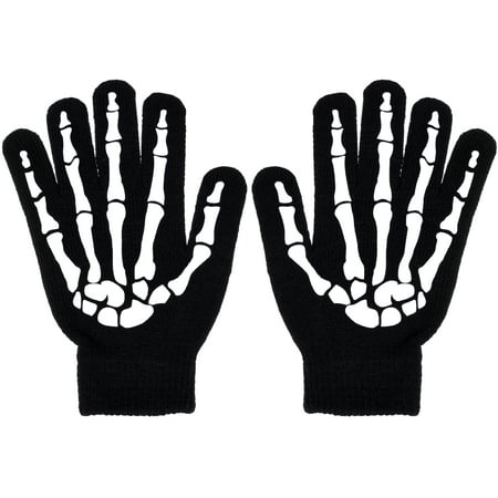 Boys Scary Skeleton & Monster Knit Glove Sets in 12 Creepy Styles and Colors